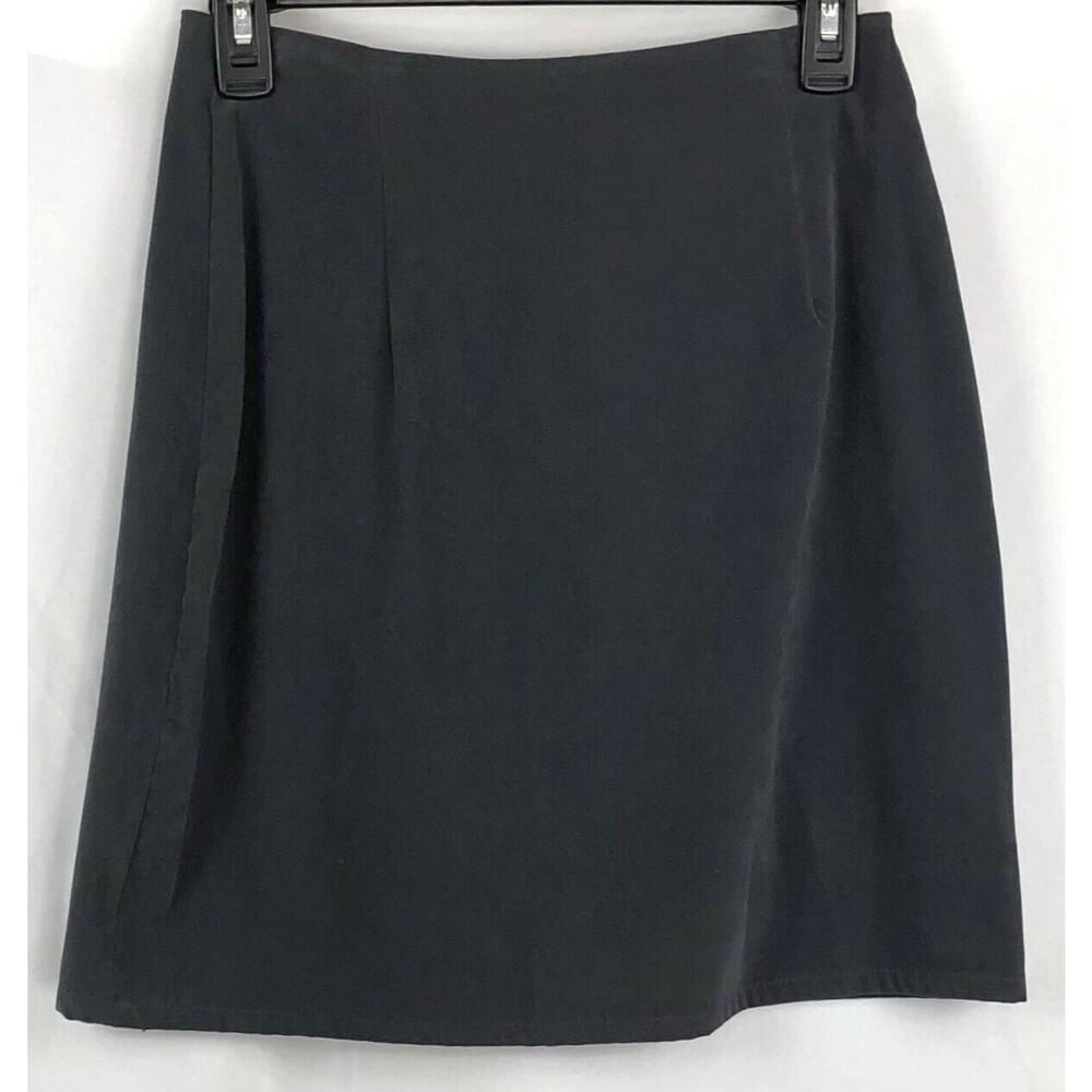 Vintage Bentley mini skirt 6 gray micro suede 26"W above knee career Y2K